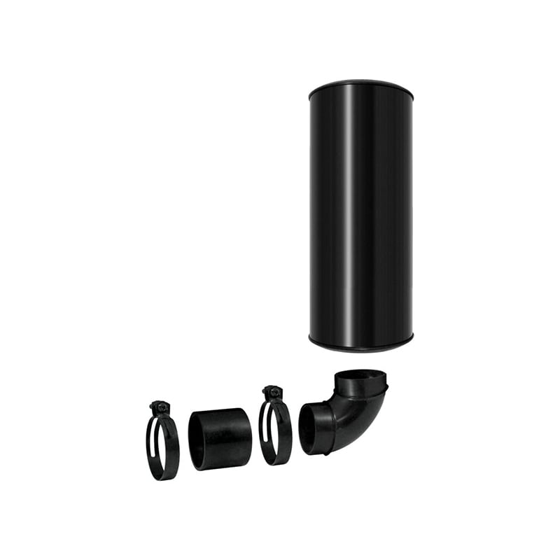 Muffler installation kit with ABS fittings and pipe clamps