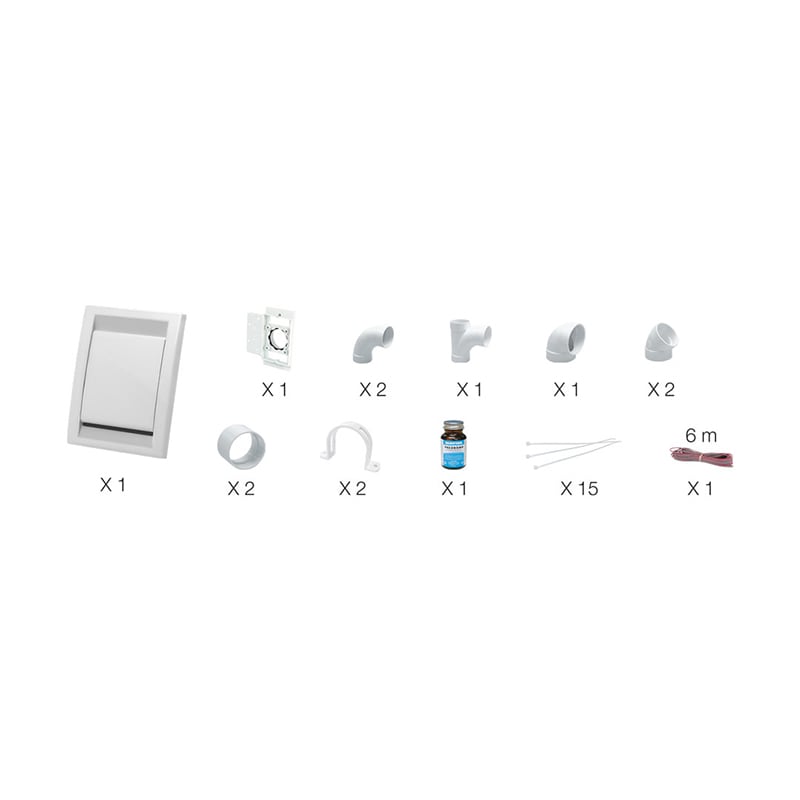 Installation kit – White wall inlet