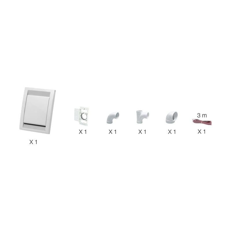 Nearby installation kit – 1 white wall inlet